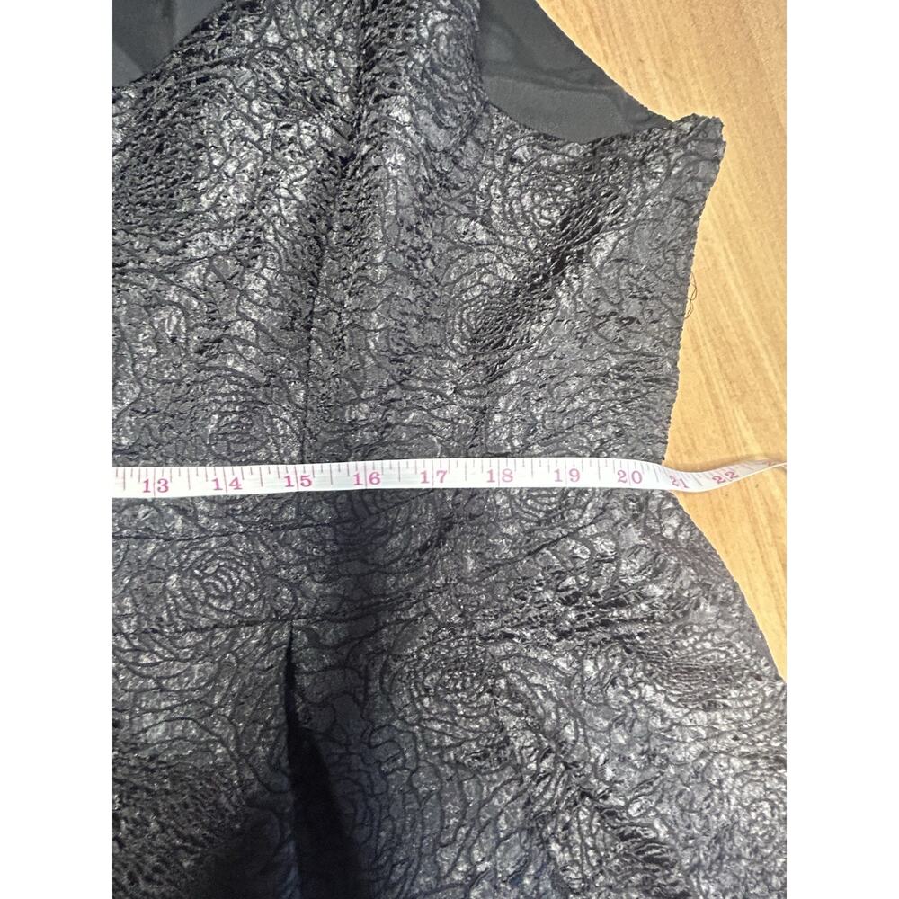 BloomChic Skater Dress Black Textured Rose Sleeveless Pockets Cocktail Sz 22 - Picture 6 of 11